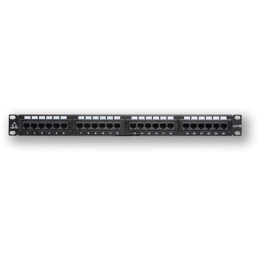 24 portos CAT5e patch panel, fekete